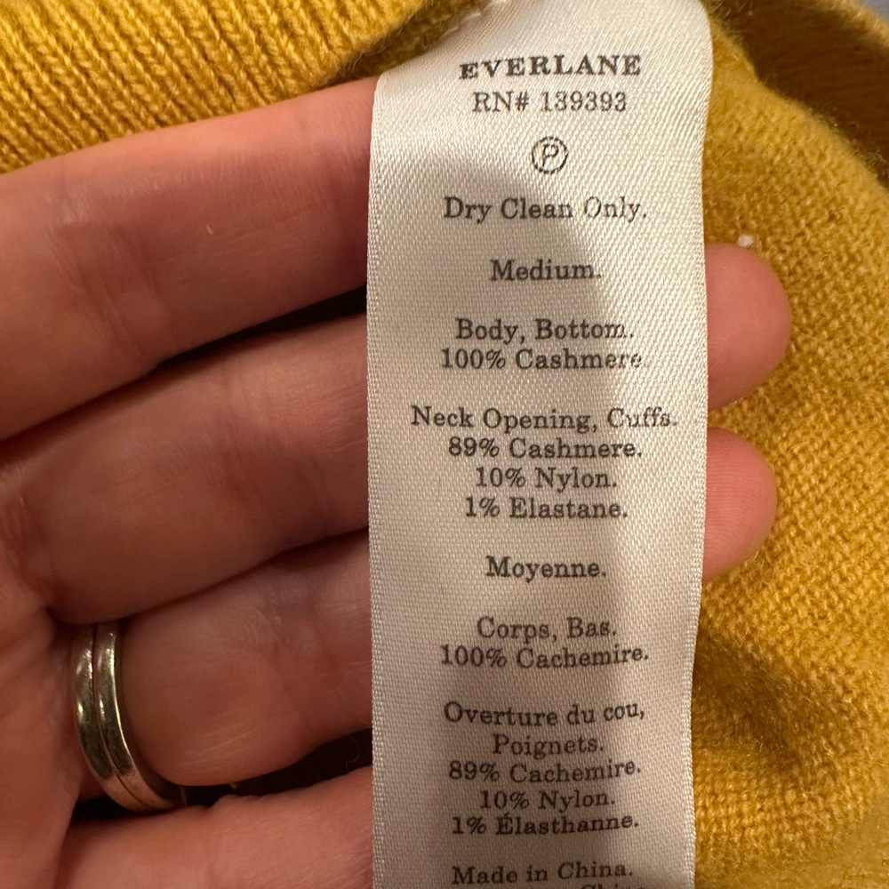 Everlane Mustard Cashmere Sweater - Picture 3 of 5